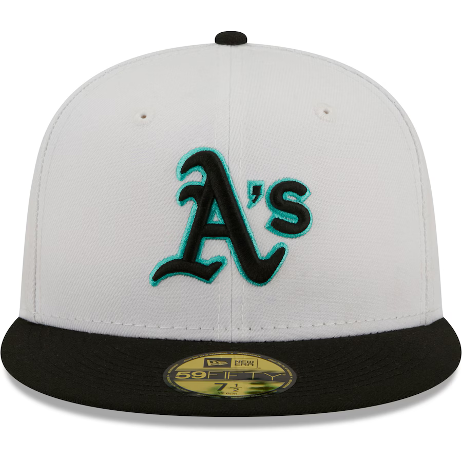 New Era Oakland Athletics 2-Tone Color Pack 59FIFTY Fitted Hat-White/Black