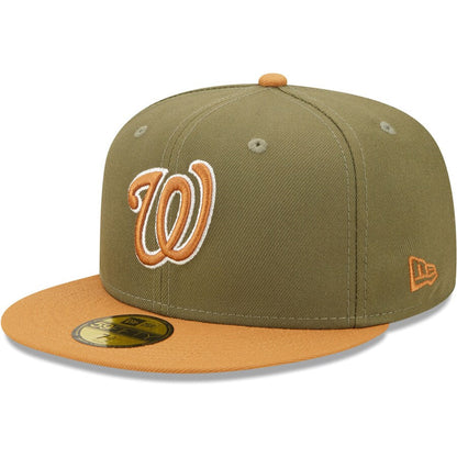 New Era Washington Nationals Two-Tone Color Pack 59FIFTY Fitted Hat-Olive/Brown