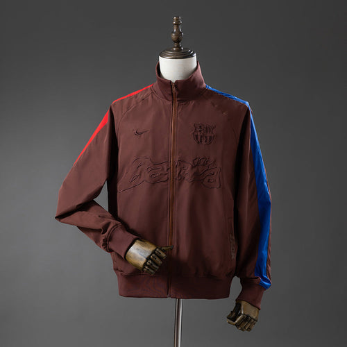 Barcelona x Travis Scott Windbreaker 2025/26 Brown Football Soccer Jacket