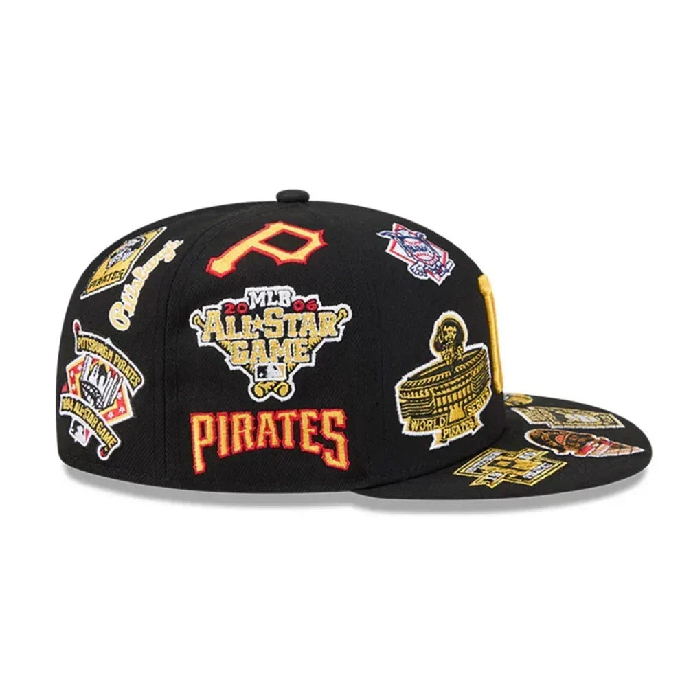 New Era Pittsburgh Pirates All Over 59FIFTY Fitted Hat- Black
