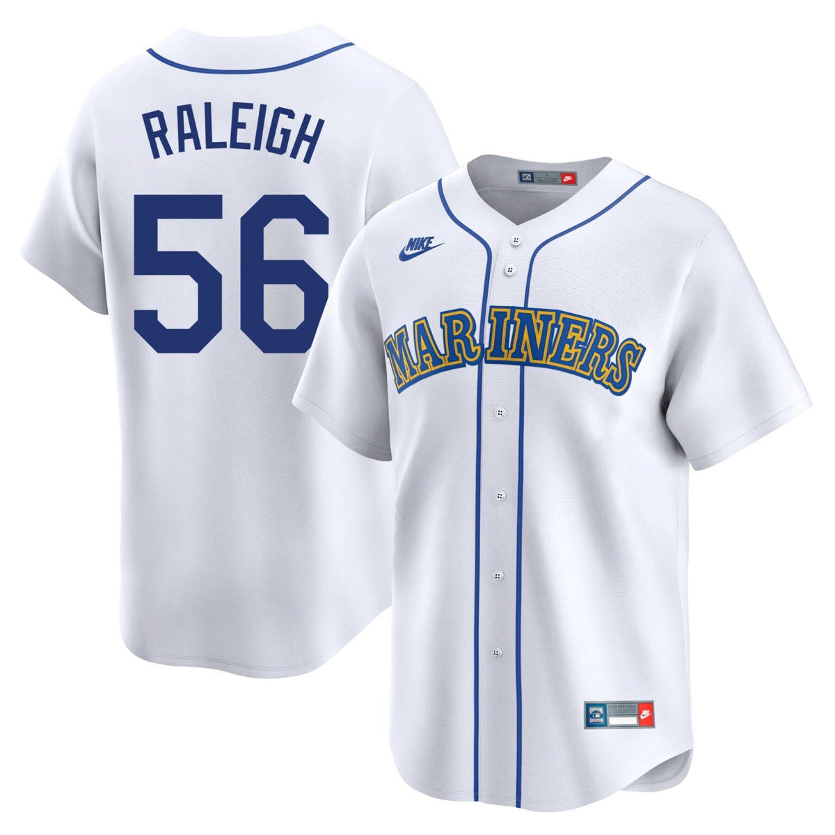 Cal Raleigh Seattle Mariners Throwback Jersey – White