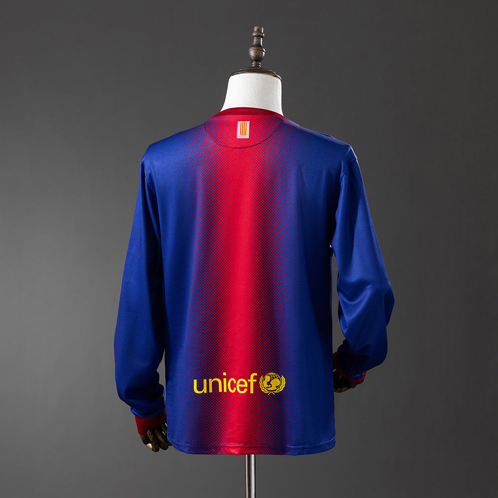 Barcelona 12/13 Home Long Sleeve Retro Jersey