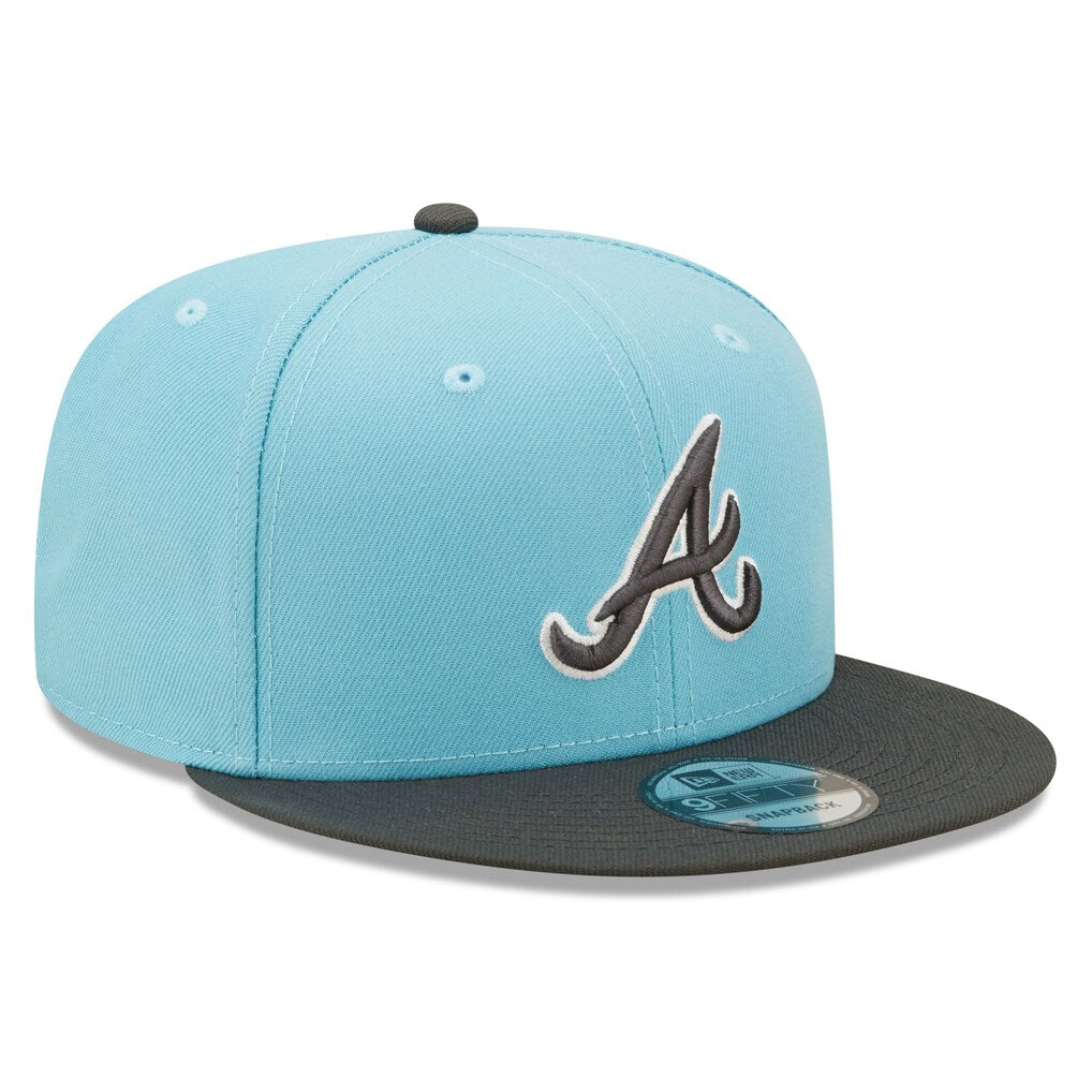 New Era Atlanta Braves 2-Tone Color Pack 9FIFTY Snapback Hat-Light Blue/Charcoal