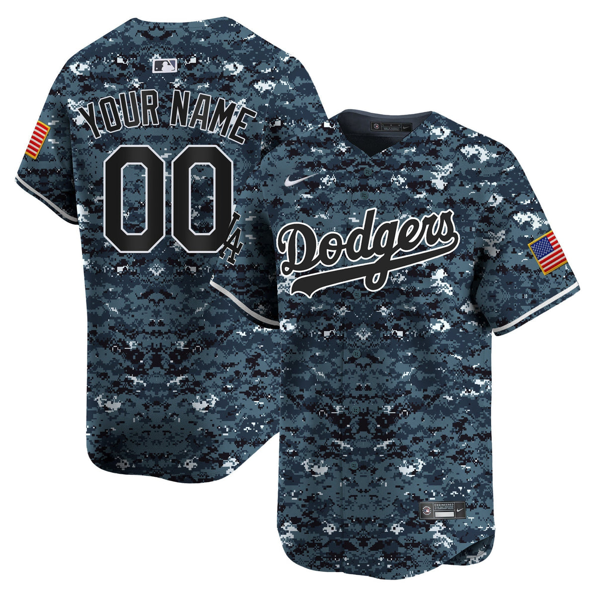 Custom Los Angeles Dodgers USMC Jersey - Navy Camo