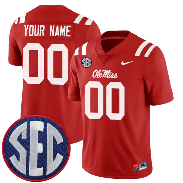 Custom Ole Miss Rebels Jersey - Red
