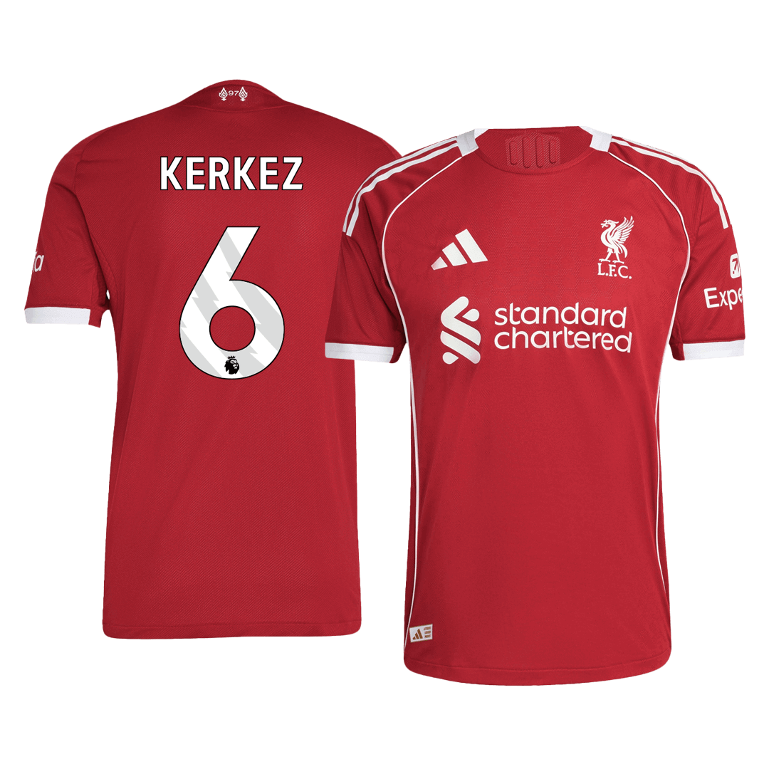 KERKEZ #6 Mens Liverpool Home Jersey 2025/26 - Player Version (Slim Fit)