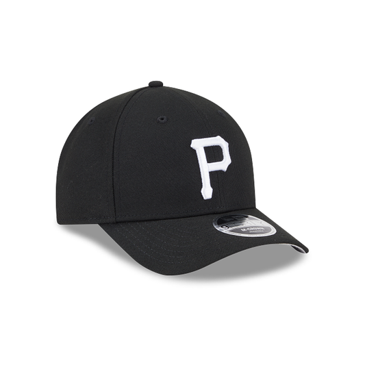 New New Pittsburg Pirates 9FORTY M-Crown Adjustable Hat-Black on White