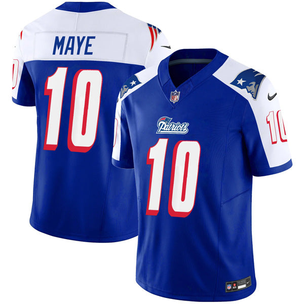 Drake Maye New England Patriots 1996 Throwback Stitched Jersey – Alternate Royal