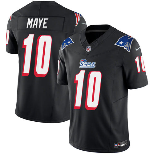 Drake Maye New England Patriots 1996 Throwback Stitched Jersey – Black