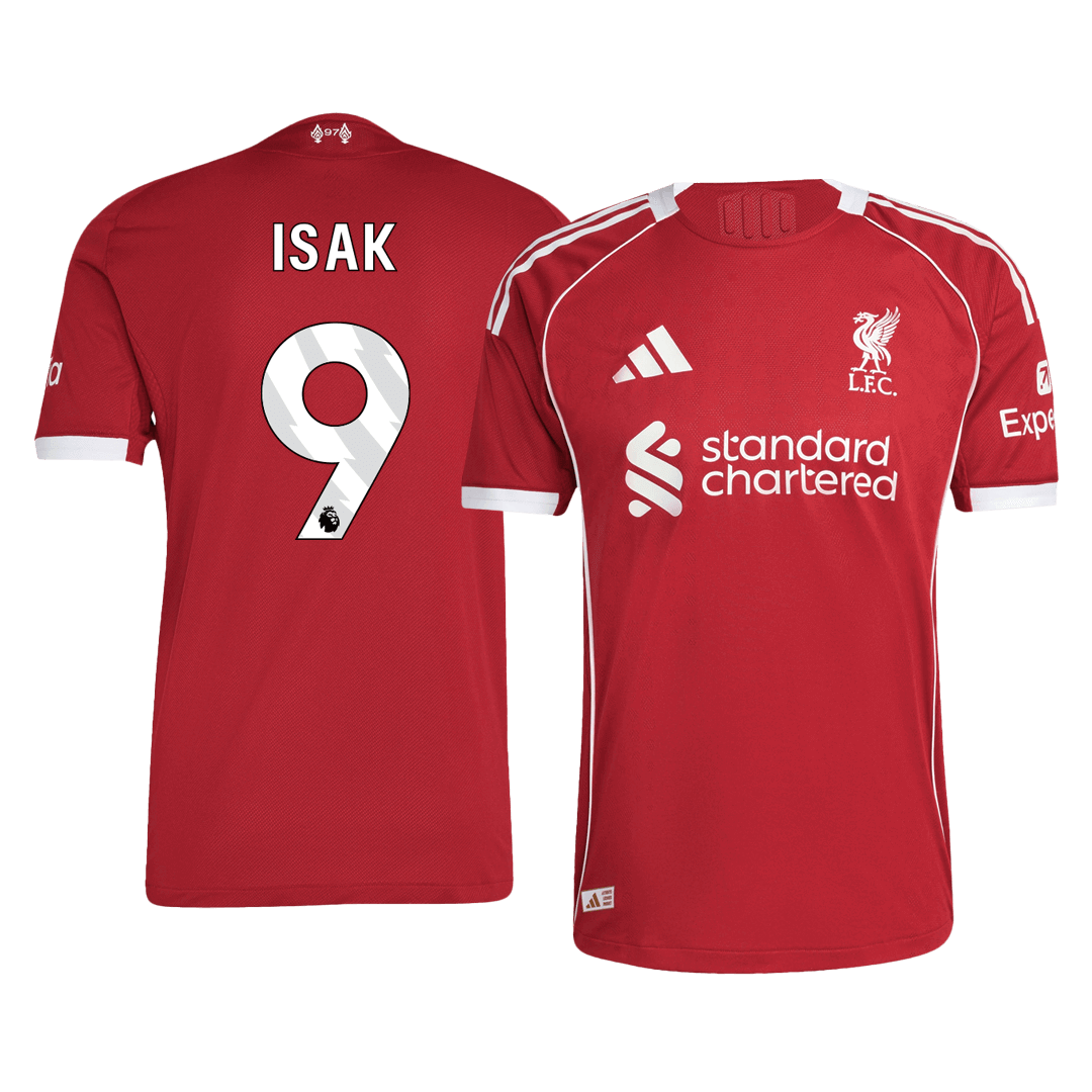 ISAK #9 Mens Liverpool Home Jersey 2025/26 - Player Version (Slim Fit)