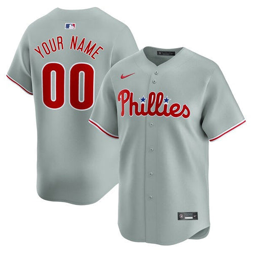 Custom Philadelphia Phillies Away Jersey - Gray