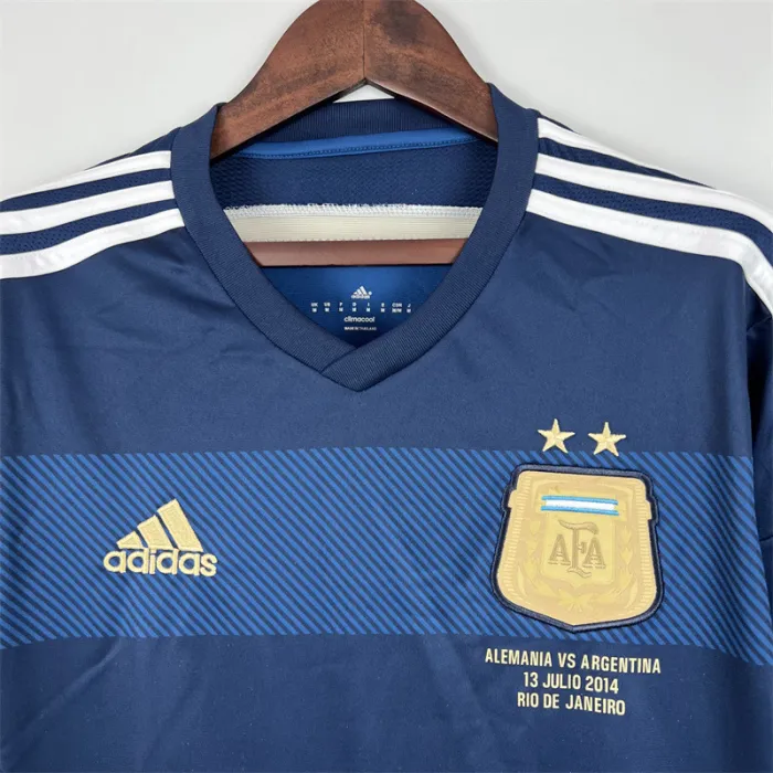 Argentina Jersey Away Kit 2014 Retro Long Sleeves Football Team Soccer Shirt