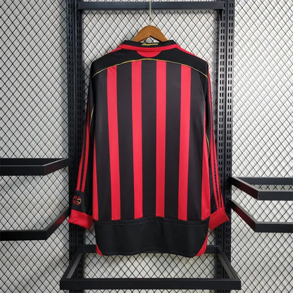 AC Milan Jersey Home Kit 2006 2007 Retro Long Sleeves