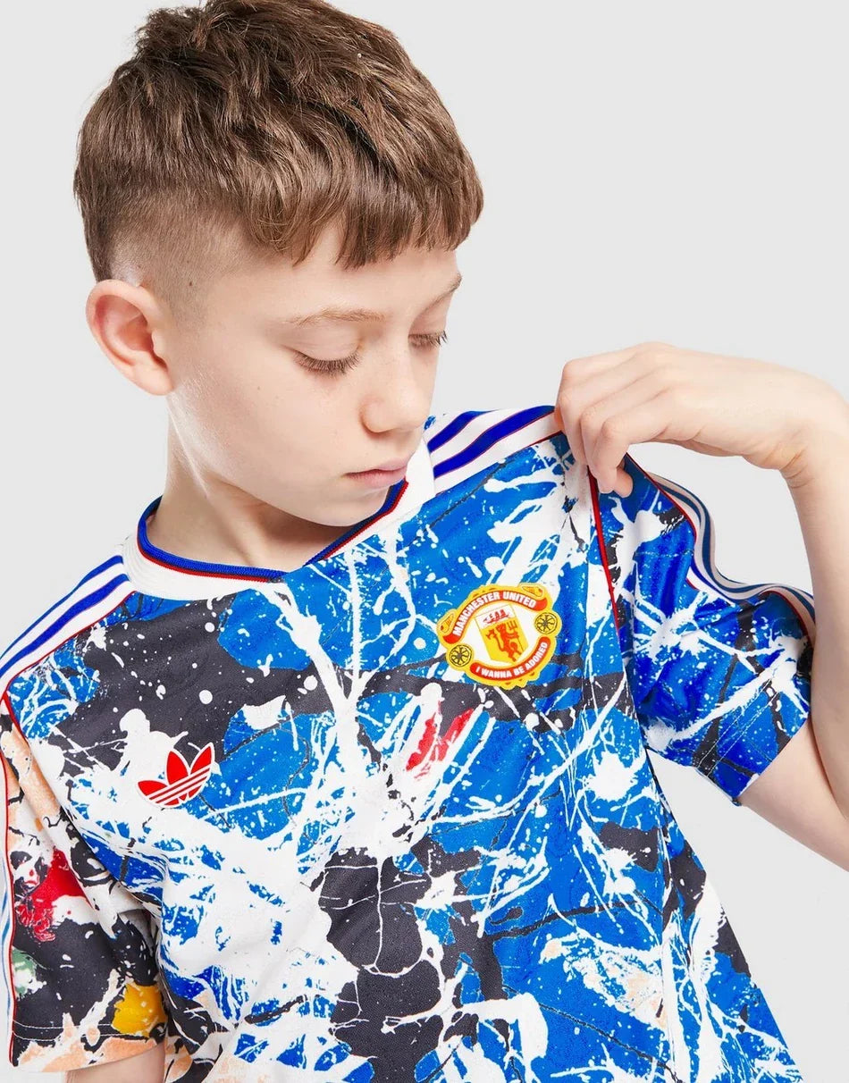 Manchester United x Kids Stone Roses Jersey Blue