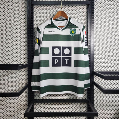 Jersey Sporting Retrô 2001/03 Manga Longa Verde