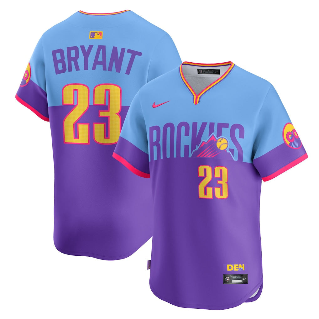 Kris Bryant Colorado Rockies 2025 City Connect Jersey - Purple/Light Blue