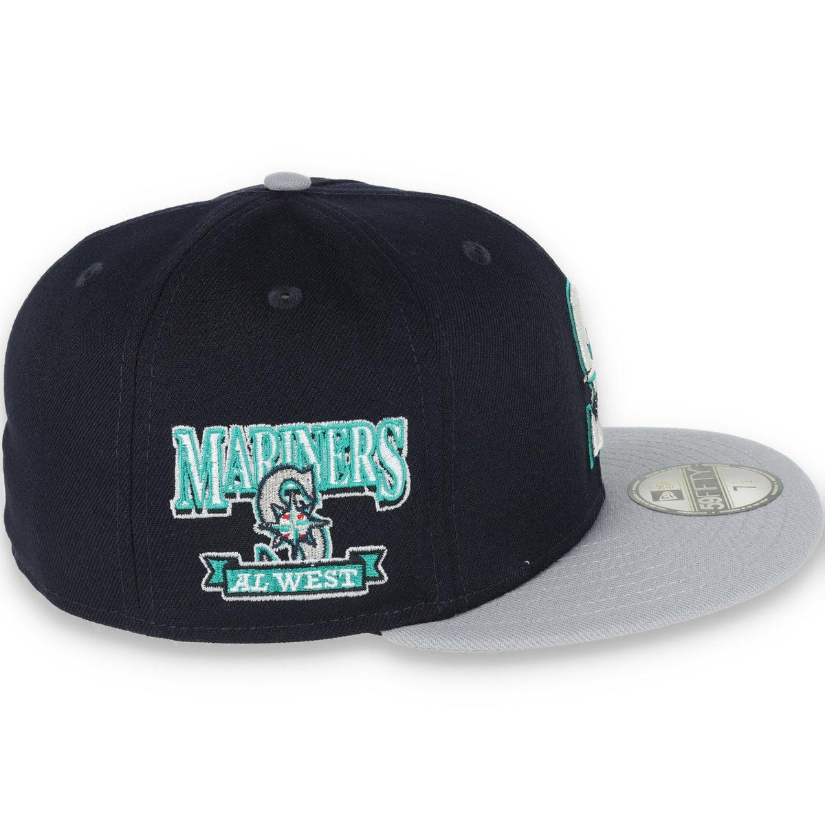 New Era Seattle Mariners AL West 59FIFTY Fitted Hat-Navy Blue/Grey