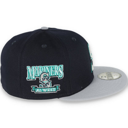 New Era Seattle Mariners AL West 59FIFTY Fitted Hat-Navy Blue/Grey