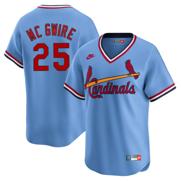 Mark McGwire St. Louis Cardinals Cooperstown Collection Jersey - Light Blue