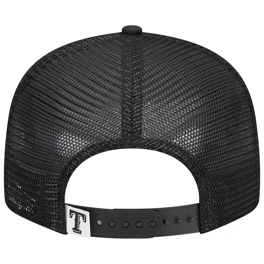 New Era Texas Rangers Trucker 9FIFTY Snapback Hat-Black/White