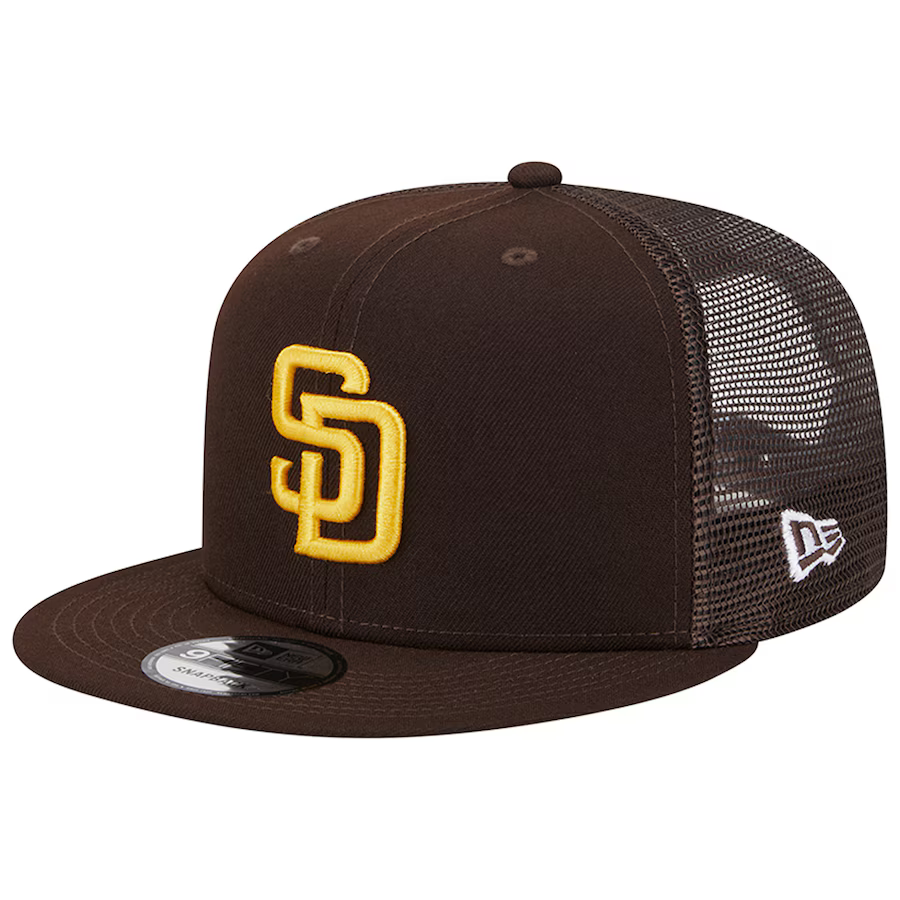 New Era San Diego Padres Team Color 9FiFTY Trucker Snapback Hat-Brown