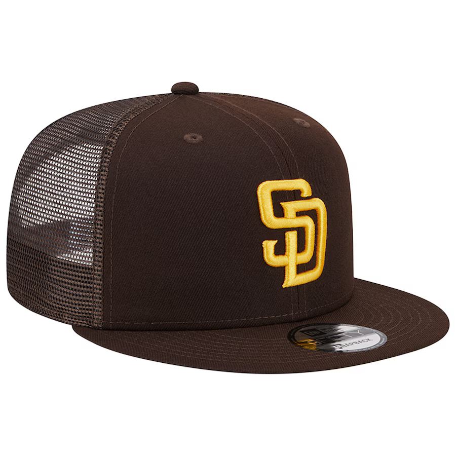New Era San Diego Padres Team Color 9FiFTY Trucker Snapback Hat-Brown