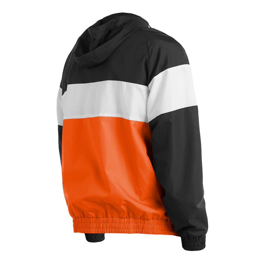 New Era Men's San Francisco Giants Raglan Quarter Zip Hoodie-Orange