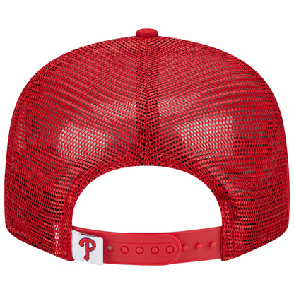 New Era Philadelphia Phillies Team Color 9FIFTY Truckers Snapback Hat-Red