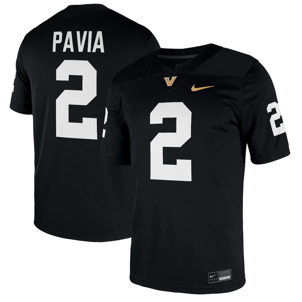 Diego Pavia Vanderbilt Commodores Jersey - Black