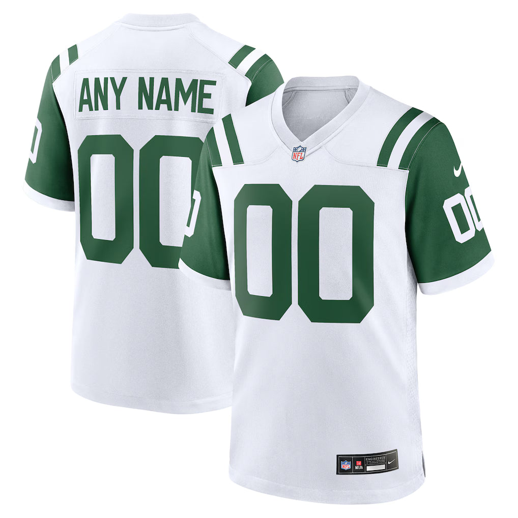 Custom New York Jets Alternate Jersey - White