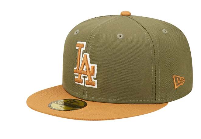 New Era Los Angeles Dodgers Two-Tone Color Pack 59Fifty Fitted Hat-Olive/Tan