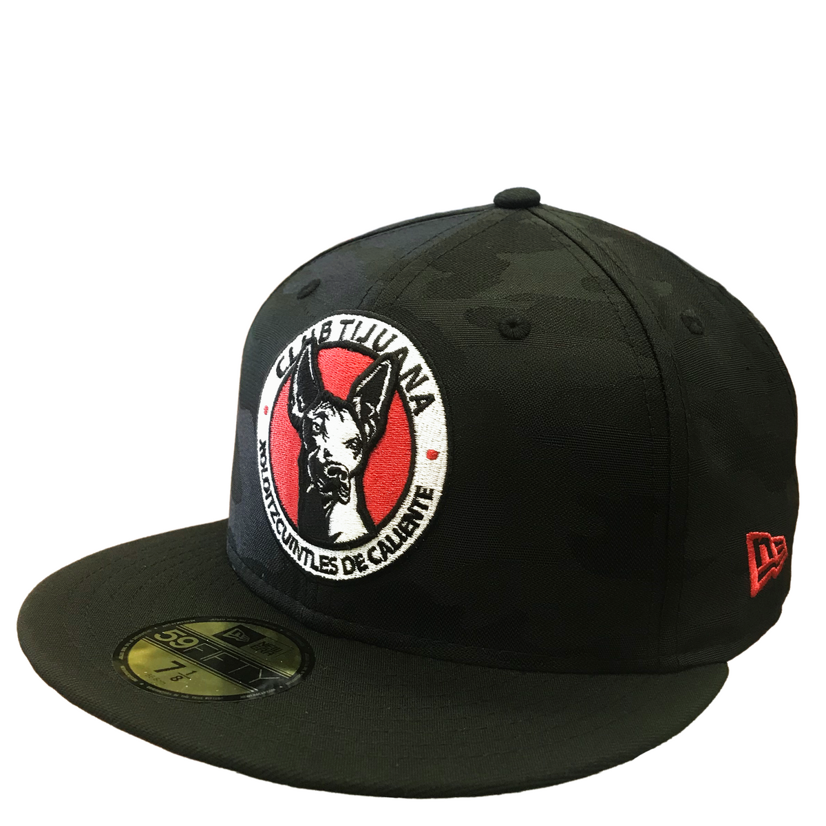 CLUB TIJUANA XOLOS NEW ERA OFFICIAL LIGA MX CAMO 59FIFTY FITTED HAT-BLACK