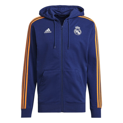 Adidas Men's Real Madrid 3 Stripes Track Jacket- BLUE/ORANGE