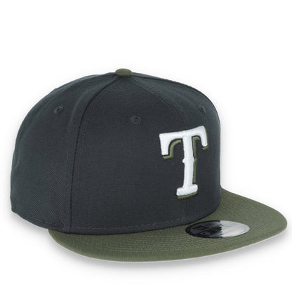 New Era Texas Rangers 2-Tone Color Pack Snapback Hat - Grey/Olive