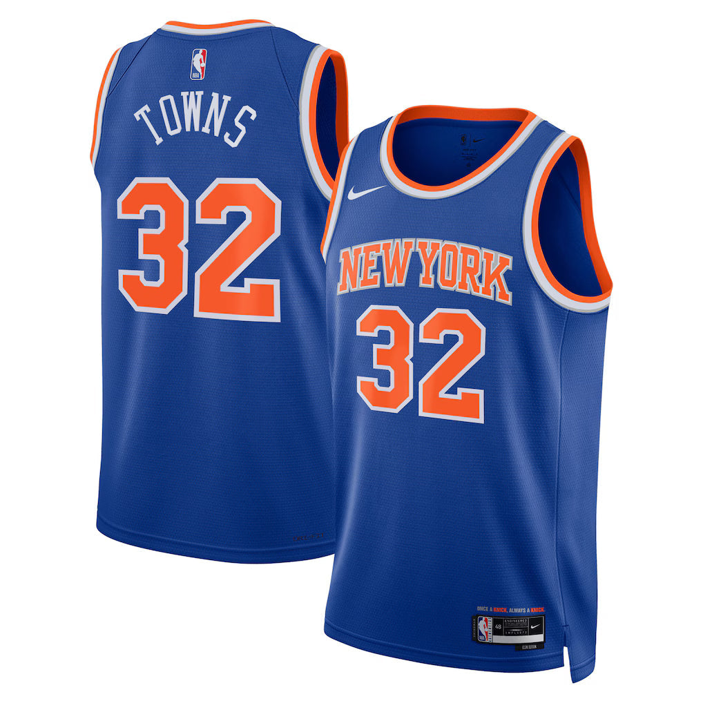 Karl-Anthony Towns New York Knicks Unisex Swingman Jersey - Blue - Icon Edition