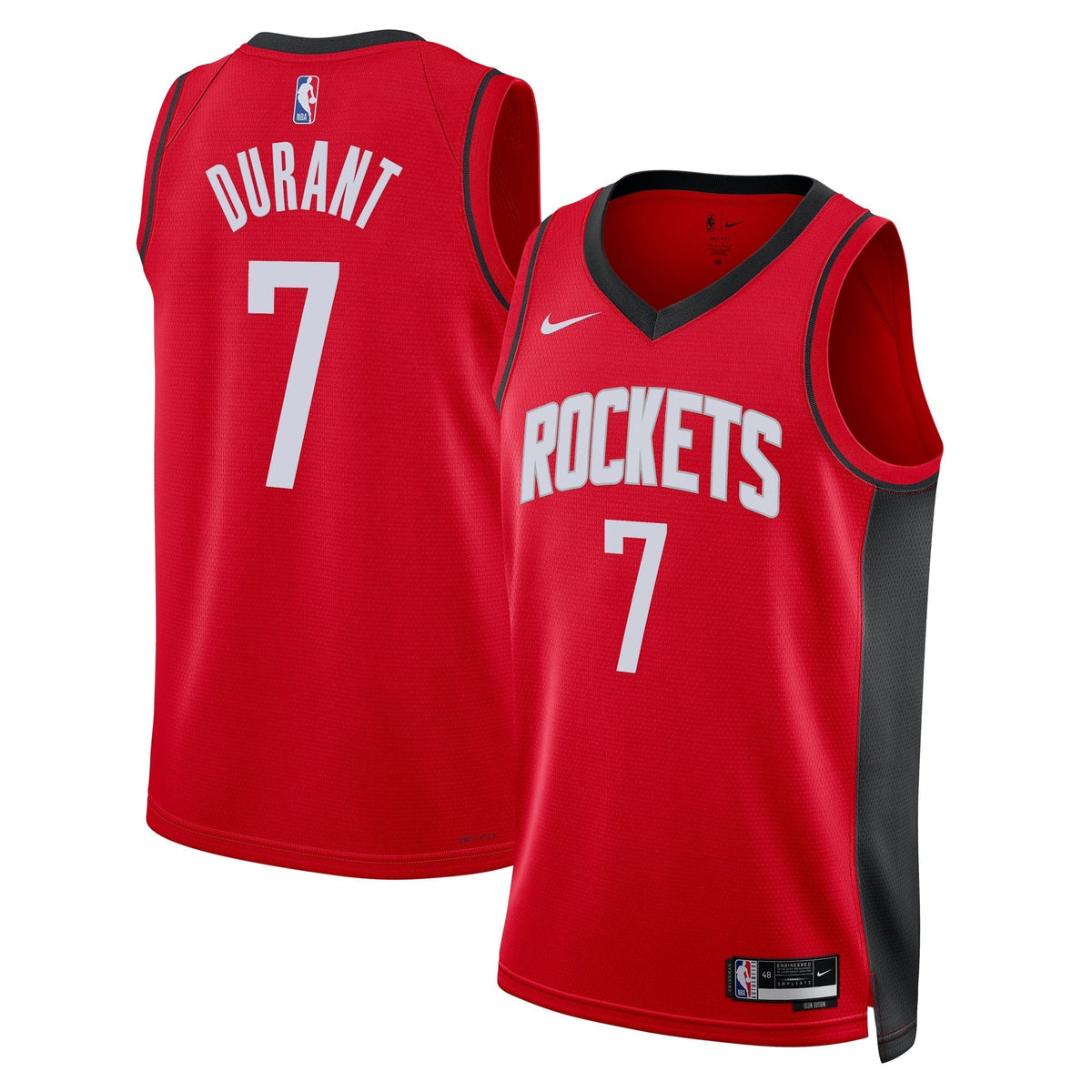 Kevin Durant Houston Rockets Unisex - Icon Edition - Swingman Jersey - Red