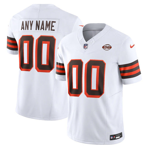 Custom Cleveland Browns 1946 Throwback Vapor Jersey - White
